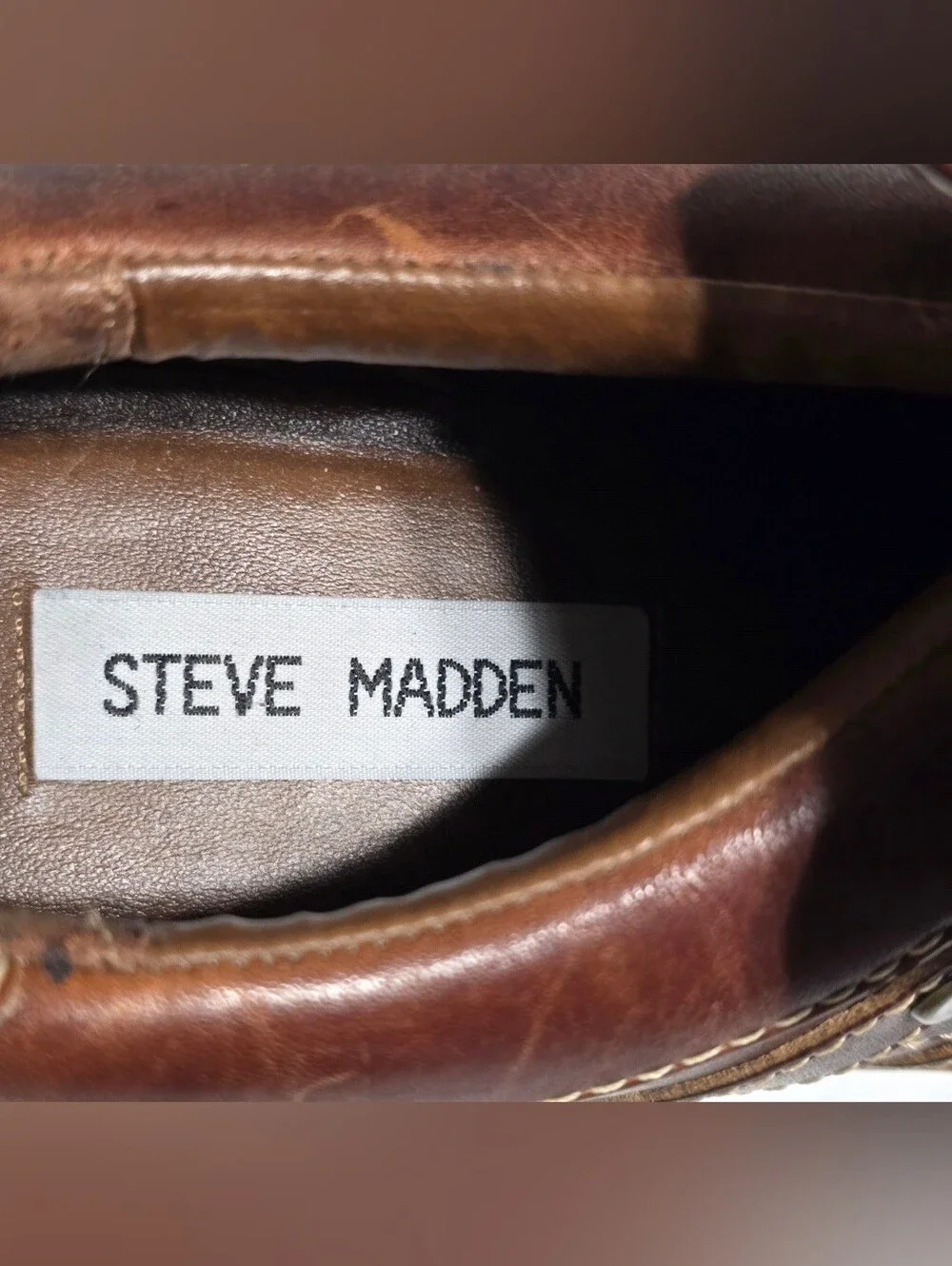 RARE Steve Madden Chunky 2000's Platform Lace-Up Women's 8 in Brown